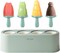 4-Piece Silicone Popsicle Mold Set – DIY Ice Cream & Frozen Treats with Easy-Release, Drip Tray & Reusable Sticks (Green, WinterWonder Pops)